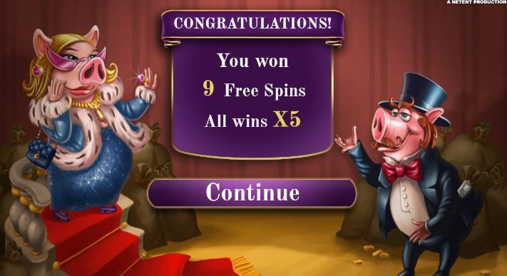 Congratulations! 9 free spins!